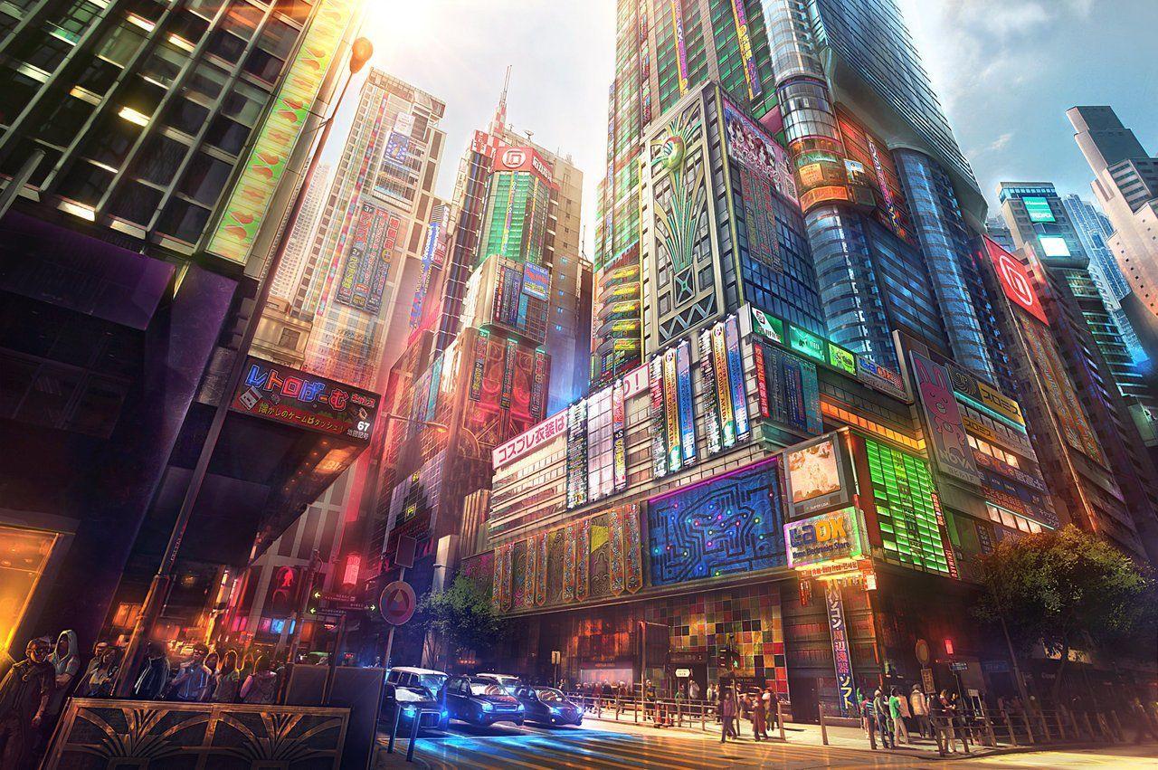 "How the world of anime is made – futuristic cityscape representing anime’s imaginative universes"