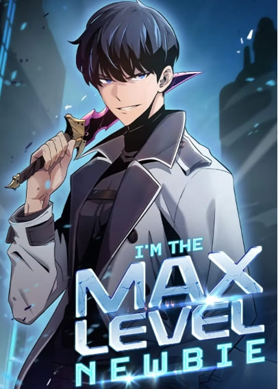 Anime-style illustration of a dark-haired male character in a gray suit holding a dagger, with blue magical effects and city background