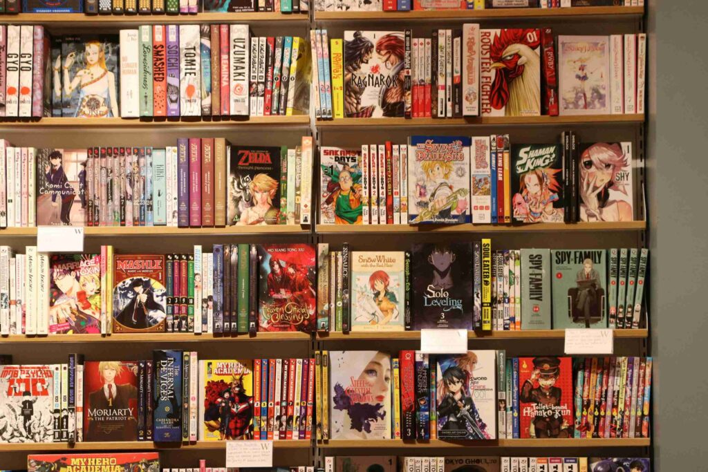 Bookshelf filled with hidden manga gems perfect for fans seeking underrated and must-read series